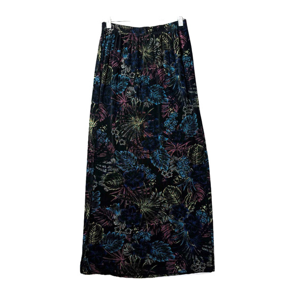 French Laundry Dresses & Skirts - Vtg French Laundry Skirt Women Sz S Black Maxi Floral Boho Cottage Fairy 90s Y2K